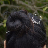 Ethic Dragon Hairsticks Silver Axe Sword Hair Accessories Witch Snake Triple Moon Pentagram Hairpin Hair Stick