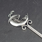 Ethic Dragon Hairsticks Silver Axe Sword Hair Accessories Witch Snake Triple Moon Pentagram Hairpin Hair Stick