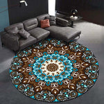 Ethnic Styles Mandala Flower Round Rugs Carpets For Living Room Bedroom Non-slip Floor Mat