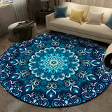 Ethnic Styles Mandala Flower Round Rugs Carpets For Living Room Bedroom Non-slip Floor Mat