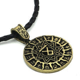 Viking Magic~Ethnic Viking Runes OTHALA Slavic Amulet Kolovrat Pendant Necklace Collier Yggdrasil Sun Wheel Pendant Pagan Norse Jewelry Drop