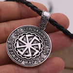 Viking Magic~Ethnic Viking Runes OTHALA Slavic Amulet Kolovrat Pendant Necklace Collier Yggdrasil Sun Wheel Pendant Pagan Norse Jewelry Drop