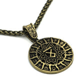 Viking Magic~Ethnic Viking Runes OTHALA Slavic Amulet Kolovrat Pendant Necklace Collier Yggdrasil Sun Wheel Pendant Pagan Norse Jewelry Drop