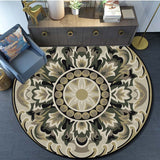 European Style Floral Round Carpet Area Rug Round Floor Mat Living Room Carpet Bathroom Kitchen Rug Doormat