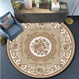 European Style Floral Round Carpet Area Rug Round Floor Mat Living Room Carpet Bathroom Kitchen Rug Doormat