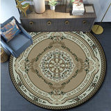 European Style Floral Round Carpet Area Rug Round Floor Mat Living Room Carpet Bathroom Kitchen Rug Doormat