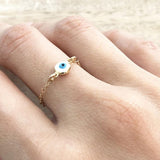 Evil Eye Jewelry Evil Eye ring Gold Chain ring