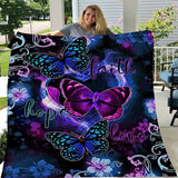 Faith Hope Love Butterfly Printed Quilts Fleece Blankets