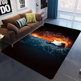 Flame Skull Gothic Large Size Floor Mat Waterproof Carpet For Living Room Bedroom Soft Sofa Rug