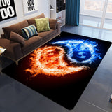 Flame Skull Gothic Large Size Floor Mat Waterproof Carpet For Living Room Bedroom Soft Sofa Rug