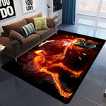 Flame Skull Gothic Large Size Floor Mat Waterproof Carpet For Living Room Bedroom Soft Sofa Rug