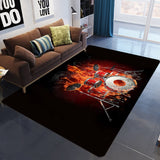 Flame Skull Gothic Large Size Floor Mat Waterproof Carpet For Living Room Bedroom Soft Sofa Rug