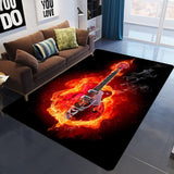 Flame Skull Gothic Large Size Floor Mat Waterproof Carpet For Living Room Bedroom Soft Sofa Rug