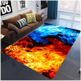 Flame Skull Gothic Large Size Floor Mat Waterproof Carpet For Living Room Bedroom Soft Sofa Rug