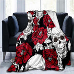 Flower Skull 3D Print  Blanket Sofa  Blankets for Beds Super Soft Warm Blanket Cover Flannel Throw Blanket Fleece Blanket