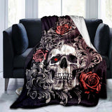 Flower Skull 3D Print  Blanket Sofa  Blankets for Beds Super Soft Warm Blanket Cover Flannel Throw Blanket Fleece Blanket