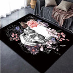 Flower skull Carpets for Living Room 3D Printed  Rugs for Bedroom and Office Soft Non Slip Modern Carpet