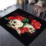 Flower skull Carpets for Living Room 3D Printed  Rugs for Bedroom and Office Soft Non Slip Modern Carpet