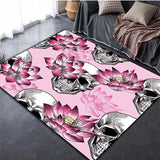 Flower skull Carpets for Living Room 3D Printed  Rugs for Bedroom and Office Soft Non Slip Modern Carpet