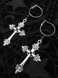 Goth Black Cross Choker Set Red Rhinestone Satanic Crucifix Witchy Pendant Charm Handmade Witchy Necklace Jewelry