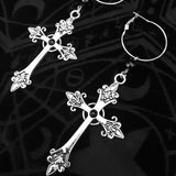 Gothic Cross Earrings Large Silver Colour Statement Trad Goth Jewelry Fashion Delicacy 2020 New Women Gift Girlfriend Beautiful