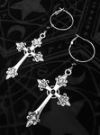 Gothic Cross Earrings Large Silver Colour Statement Trad Goth Jewelry Fashion Delicacy 2020 New Women Gift Girlfriend Beautiful