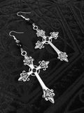 Gothic Cross Earrings Large Silver Colour Statement Trad Goth Jewelry Fashion Delicacy 2020 New Women Gift Girlfriend Beautiful