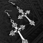 Gothic Cross Earrings Large Silver Colour Statement Trad Goth Jewelry Fashion Delicacy 2020 New Women Gift Girlfriend Beautiful