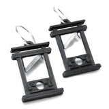 Gothic Guillotine Pendant Earrings Black Hooks Earrings