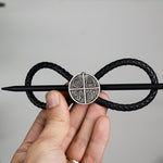 Gothic Leather Celtics Reven Fox Snake Life Tree Avatar Hair Barrette Witch Hairstick Pagan Gift