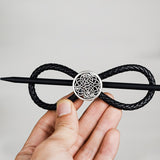 Gothic Leather Celtics Reven Fox Snake Life Tree Avatar Hair Barrette Witch Hairstick Pagan Gift