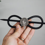 Gothic Leather Celtics Reven Fox Snake Life Tree Avatar Hair Barrette Witch Hairstick Pagan Gift