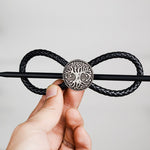 Gothic Leather Celtics Reven Fox Snake Life Tree Avatar Hair Barrette Witch Hairstick Pagan Gift