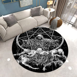 Gothic Skull Living Room Area Rug Round Floor Mat Halloween  Rug Doormat