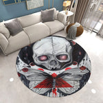 Gothic Skull Living Room Area Rug Round Floor Mat Halloween  Rug Doormat