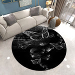 Gothic Skull Living Room Area Rug Round Floor Mat Halloween  Rug Doormat