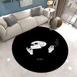 Gothic Skull Living Room Area Rug Round Floor Mat Halloween  Rug Doormat