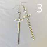 Gothic Sword Earrings Classic Eardrop All Kinds of Big Sword Fashion Punk Jewellery Novel Charm Women Men Gift Mystical Trend