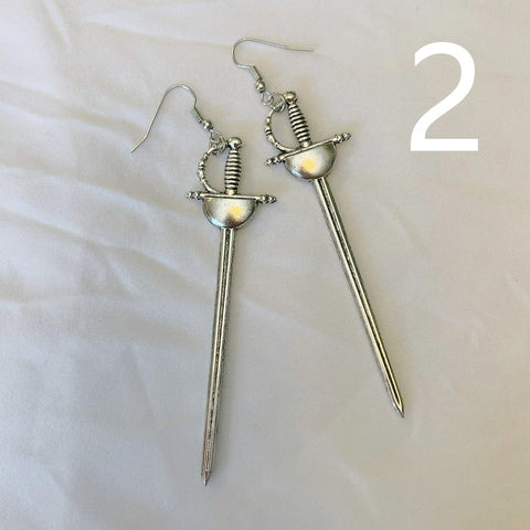 Gothic Sword Earrings Classic Eardrop All Kinds of Big Sword Fashion Punk Jewellery Novel Charm Women Men Gift Mystical Trend