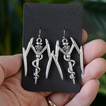 Gothic Trident Devil Fork Drop Earrings Pagan Earrings For Witch Jewelry