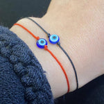 Grey string bracelet Blue evil eye Evil eye bracelet Protection bracelet