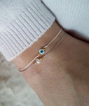 Grey string bracelet Blue evil eye Evil eye bracelet Protection bracelet