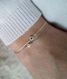 Grey string bracelet Blue evil eye Evil eye bracelet Protection bracelet