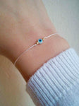 Grey string bracelet Blue evil eye Evil eye bracelet Protection bracelet