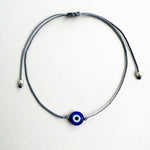 Grey string bracelet Blue evil eye Evil eye bracelet Protection bracelet