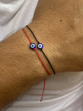 Grey string bracelet Blue evil eye Evil eye bracelet Protection bracelet