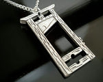 Guillotine Necklace, Silver Plated Guillotine Charm, Gothic Jewelry