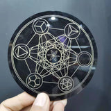 10cm Black acrylic round disk Different patterns slice