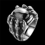 Punk Goth Dragon Claw Stone Ring