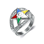 Magicun Stainless Steel Gold & Silver OES Order of The Eastern Star Rings  Masonic Freemason Rings